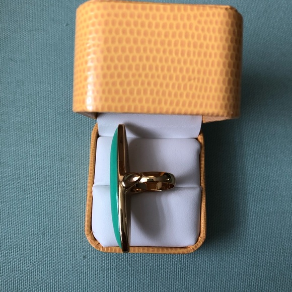 Gold and teal Jami statement ring - Picture 3 of 4